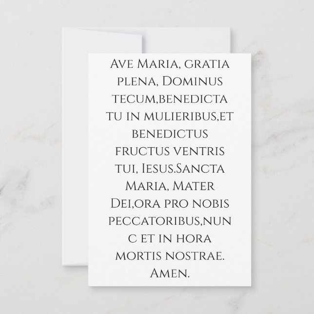 Ortodox Jungfru Maria Heligt Kort | Ave Maria (Baksida)