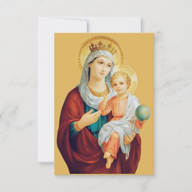 Ortodox Jungfru Maria-ikon Heligt kort (Framsida)