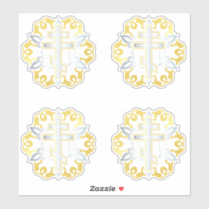 Ortodox Kor Guld med ornament Klistermärken