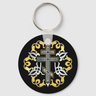 Ortodox Kor Guld med ornament Nyckelring