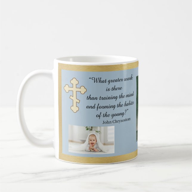 Ortodox l Anpassa l Chrysostom-citat Kaffemugg (Vänster)