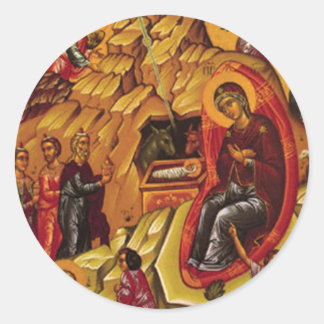 Ortodox Nativitet Runt Klistermärke