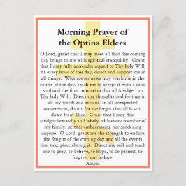 Ortodox Optina Elders morgonPrayer-kort Vykort