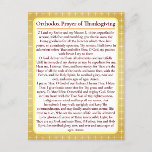 Ortodox Prayer av Thanksgiving-kort Vykort