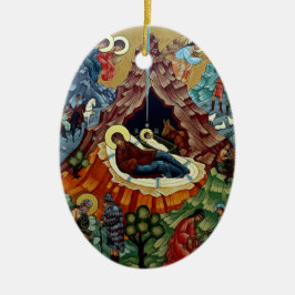 Ortodox prydnad för Nativitysymbolsjul Julgransprydnad Keramik