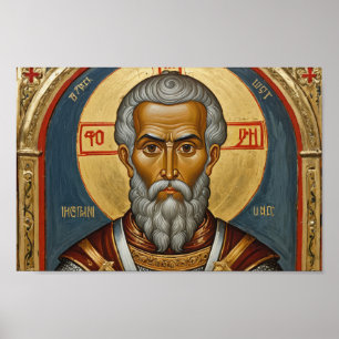 Ortodox religiös ikon, en helgon poster