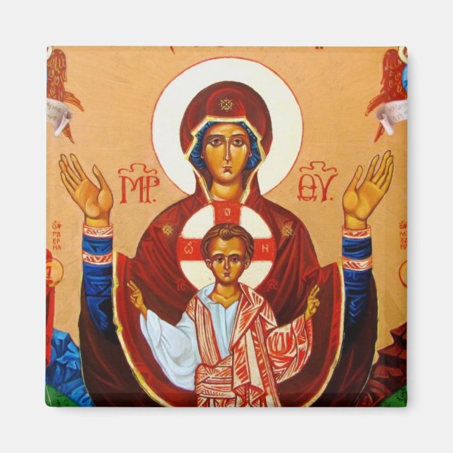 Ortodoxa Icon Virgin of Orans Magnet (Framsidan)