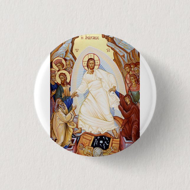 Ortodoxa ikonen för Anastasis Resurrection Knapp (Framsida)