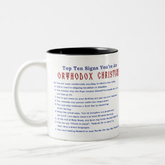 Ortodoxa kristna 10 tecken Tvåtonstecken 11oz mugg
