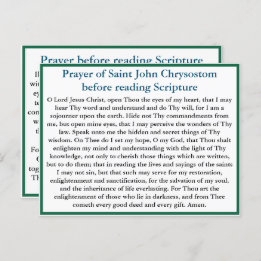 Ortodoxt bön före läsning av skriptkort vykort