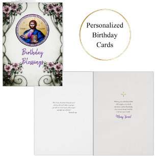 Ortodoxt Christian Birthday Blessings Card Hälsningskort