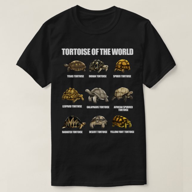 Ortoises of the World Land urtle Educational Anima T Shirt (Design framsida)