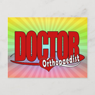 ORTOPED LOGOTYP STOR RÖD LÄKARE VYKORT