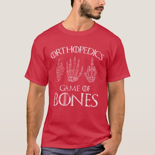 Ortopedi Game of Bones Kirurg Läkare Present åter T Shirt (Framsida)