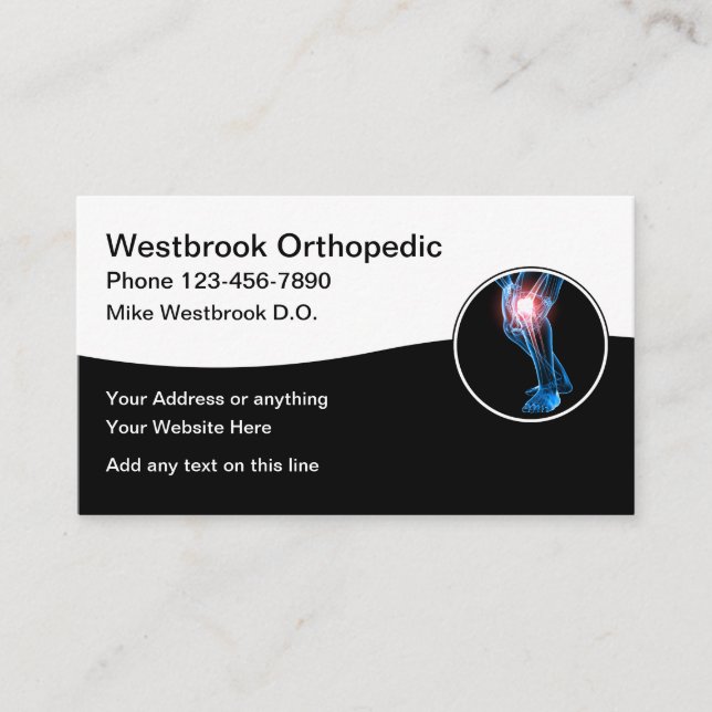 Ortopedic Medical Office Professionell Visitkort (Framsida)