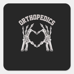 Ortopedics Skeleton Hand Heart Ortho Nurse Rn Cre Fyrkantigt Klistermärke