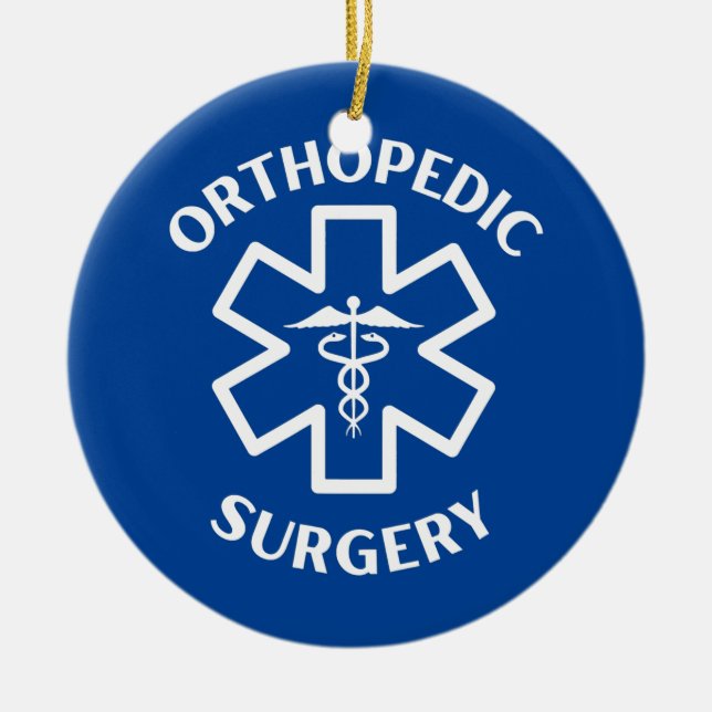 Ortopedisk kirurgi Doktor Nurse Medical Caduceus Julgransprydnad Keramik (Framsidan)