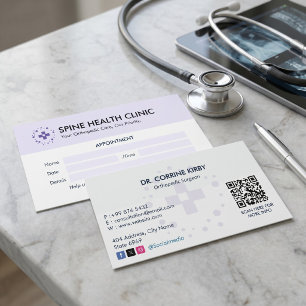 Ortopedisk Klinik Verksamhet Ren Utnämning Visitkort