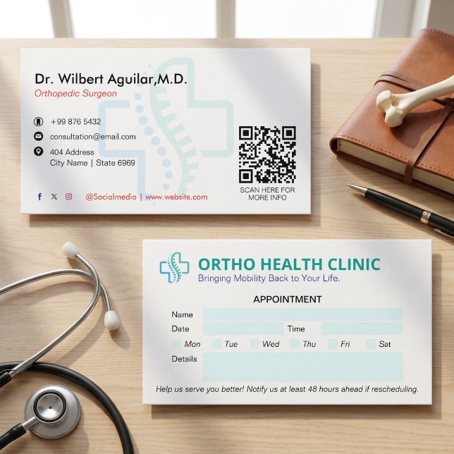 Ortopedisk Klinik Verksamhet | Ren Utnämning Visitkort (Skapare uppladdad)