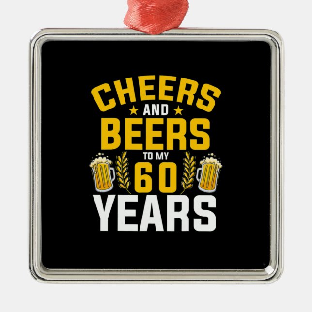 Örtorkar och Öl till min 60-årsdag Julgransprydnad Metall (Framsidan)