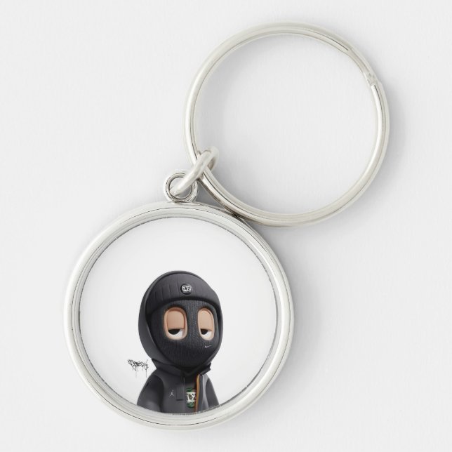 - Orts Minion Rund Silverfärgad Nyckelring (Framsidan)