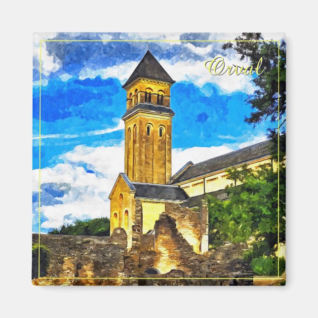Orval kloster i Belgien Magnet (Framsidan)