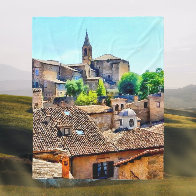 Orvieto Italien Hillside Fleecefilt (Skapare uppladdad)
