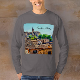 Orvieto Italien Hillside med Orvieto Text T Shirt