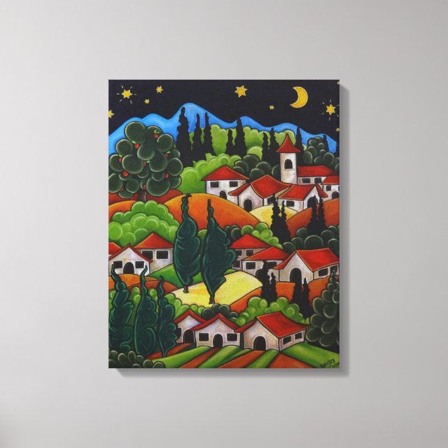 Orvieto Italien Painting- Kanvastryck (Framsida)