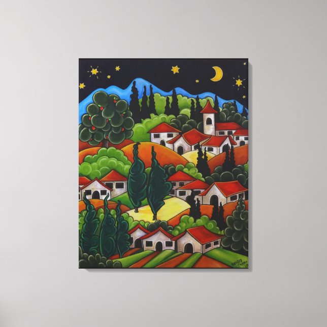 Orvieto Italien Painting- Kanvastryck (Framsida)