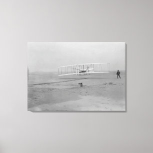 Orville Wright på det första flyg på 120 fot Canvastryck