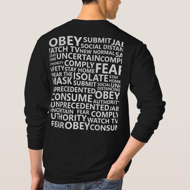 Orwell 1984 Dystopian Ord Cloud Obey Tyranny T Shirt (Baksida)
