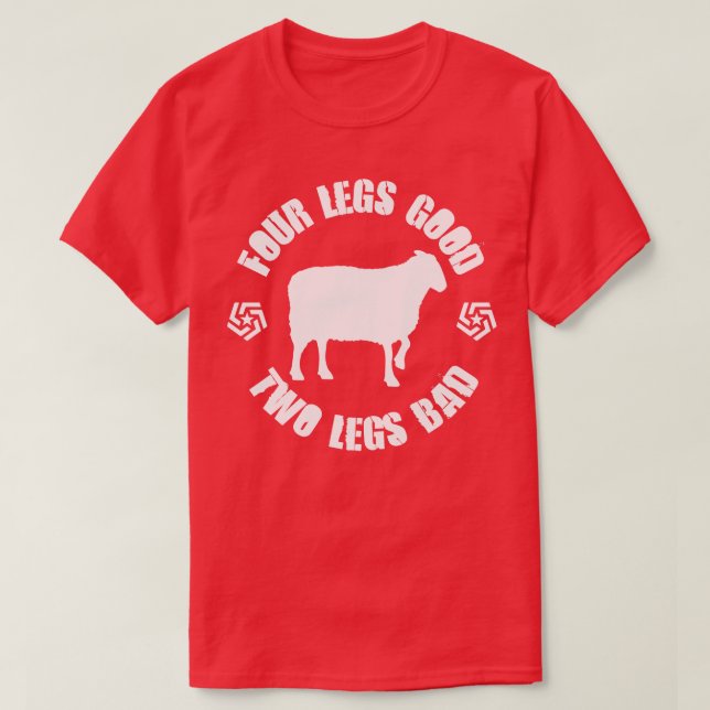 Orwell Animal Farm Fyra Ben Bra Två Ben Bad T Shirt (Design framsida)