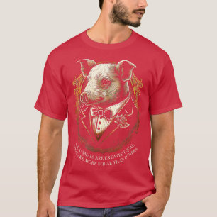 Orwell Animal Farm Vissa är mer jämlika med Blocku T Shirt