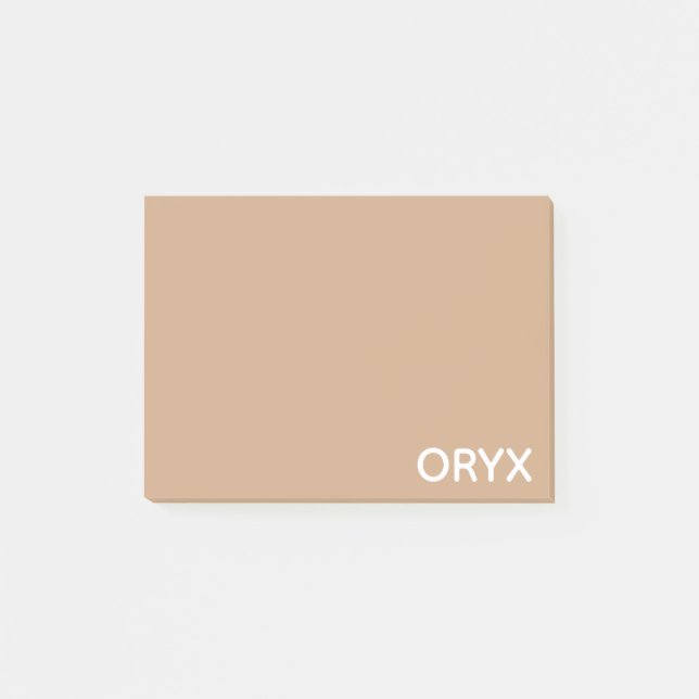 Oryx brunbeige färg namn post-it block (Framsida)