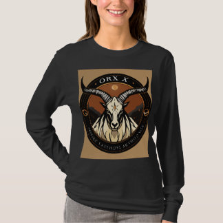 Oryx Emblem – Minimalist Horned Antelope Logo T Shirt