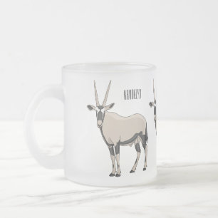 Oryx-illustration för tecknad frostad glasmugg