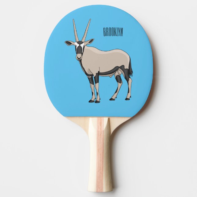Oryx-illustration för tecknad pingisracket (Framsidan)