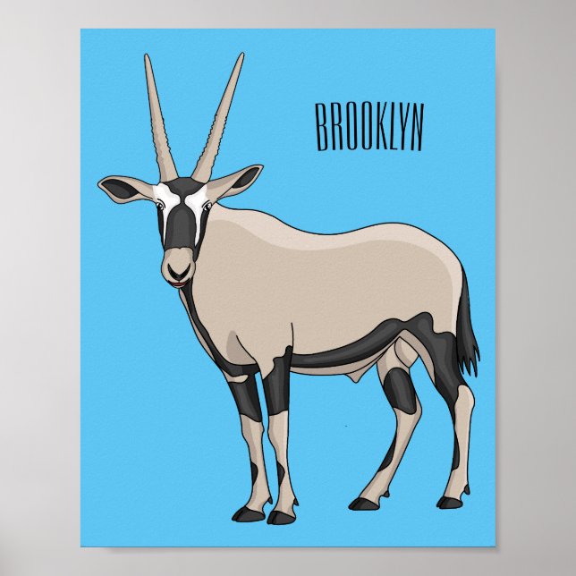 Oryx-illustration för tecknad poster (Framsidan)