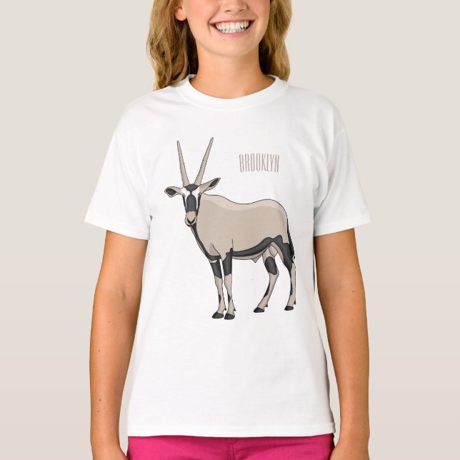Oryx-illustration för tecknad t shirt (Framsida)