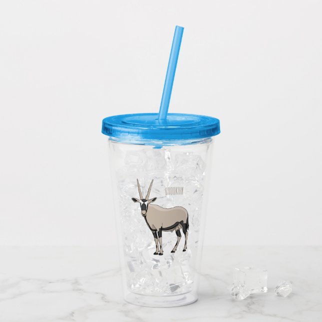 Oryx-illustration för tecknad take away mugg (Baksida Ice)