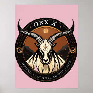 Oryx Logotyp – Elegant Antelope Siluett Poster