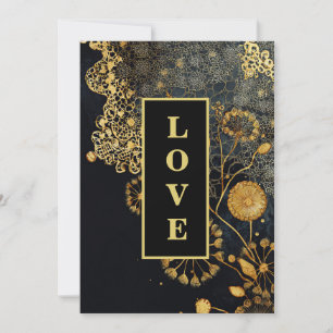 *~ OSA 8 AR26 QR Guld Snöre KÄRLEK Vintage bröllop Inbjudningar