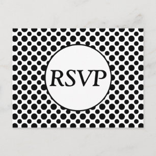 OSA Anpassningsbar Black Polka-vykort Inbjudan Vykort