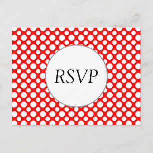 OSA Anpassningsbar White Polka dots på Rött vykort