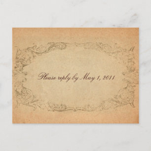 Osa av antique Oval Parchment Inbjudan Vykort