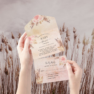 Osa av babypampasgräs ro guld blommigt
