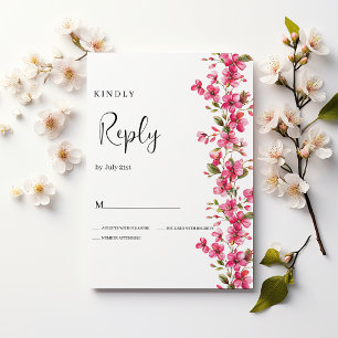 Osa av blommar med vattenfärgad ljus rosa inbjudningar