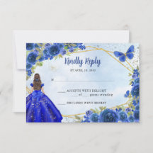 Osa av Blommigten Princess Navy Blue Guld Glitter 