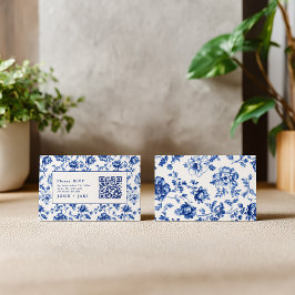 Osa av DelSoftware-Inspired Blue-Blommigt med qr-k Tilläggskort